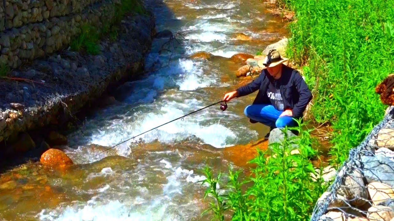 РЫБАЛКА В ГОРНОЙ РЕЧКЕ НА ДОНКУ. Оторвался по полной! River solo fishing.