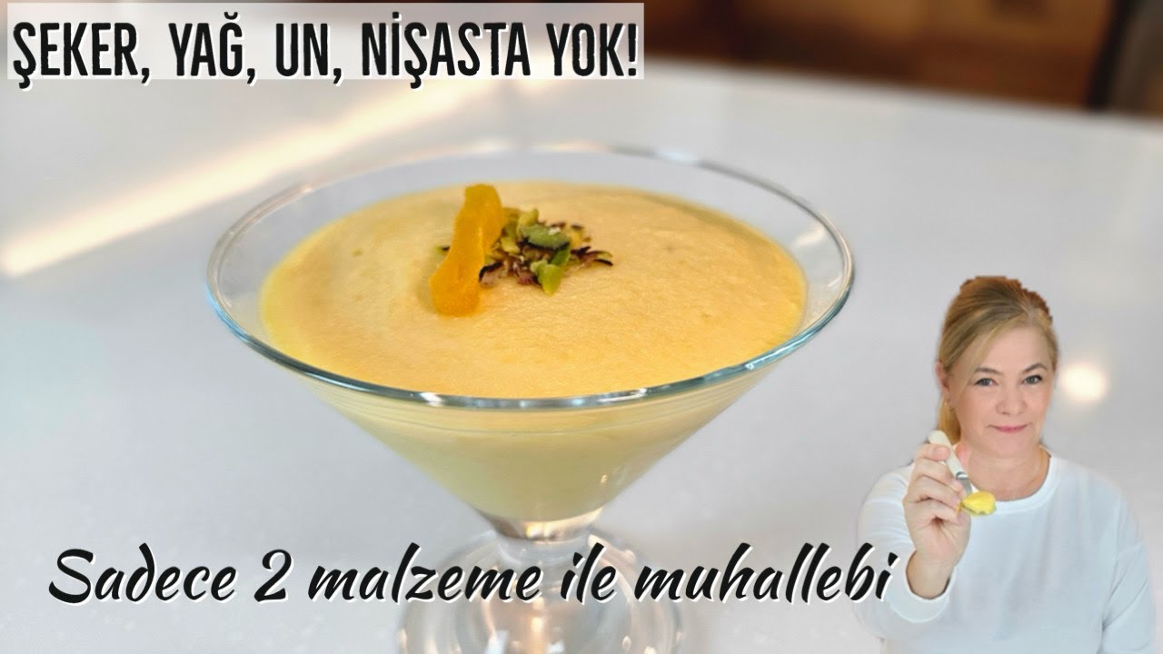 Şeker, Yağ, Un, Nişasta Yok! Sadece 2 malzeme ile muhallebi