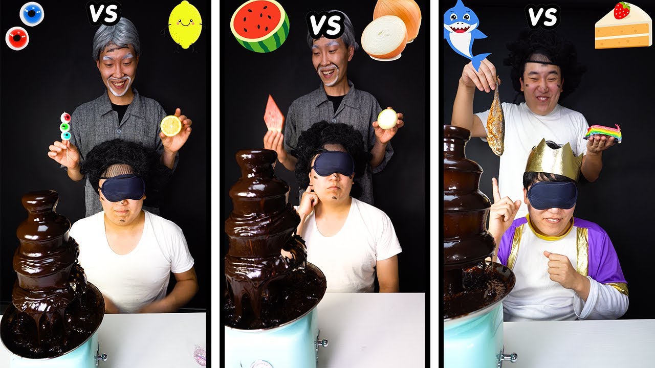 Левый или правый шоколадный фондю Emoji Challenge || Смешной Mukbang || TikTok - HUBA