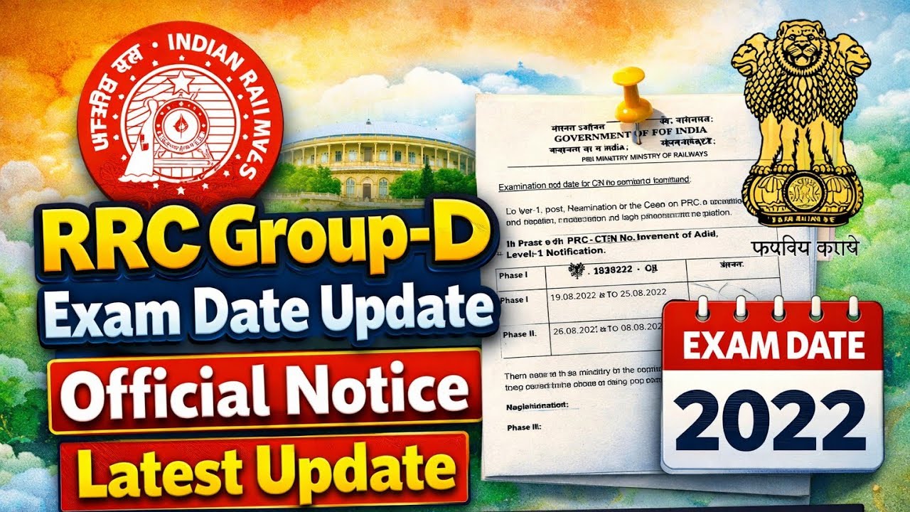 RRC Group-D exam date Update || Official Notice Latest update || Group- D exam date 2022.