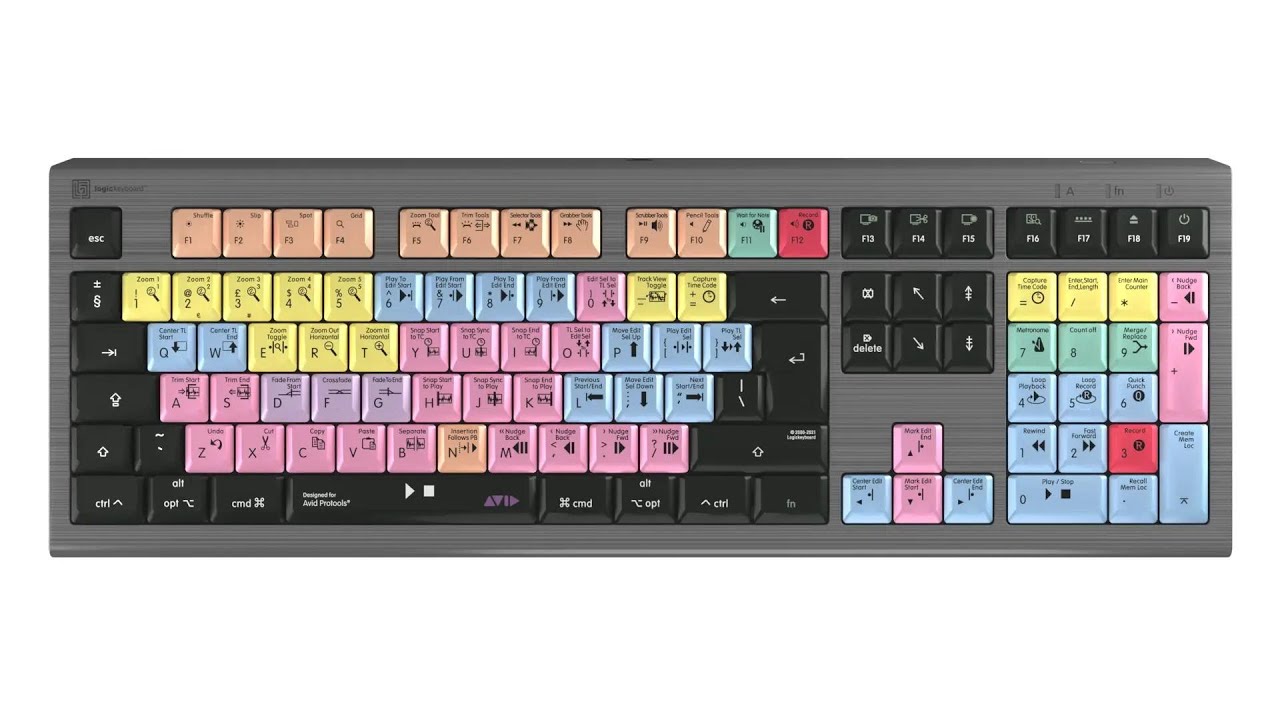 Logickeyboards Avid Pro Tools ASTRA 2 Backlit Keyboard for Mac - UK English