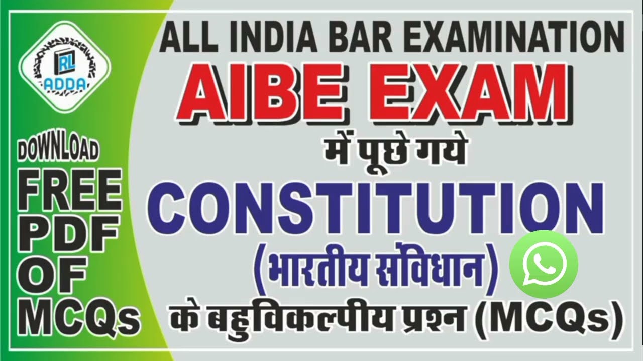 Constitution of India | Constitution MCQs | AIBE MCQs | RL Adda
