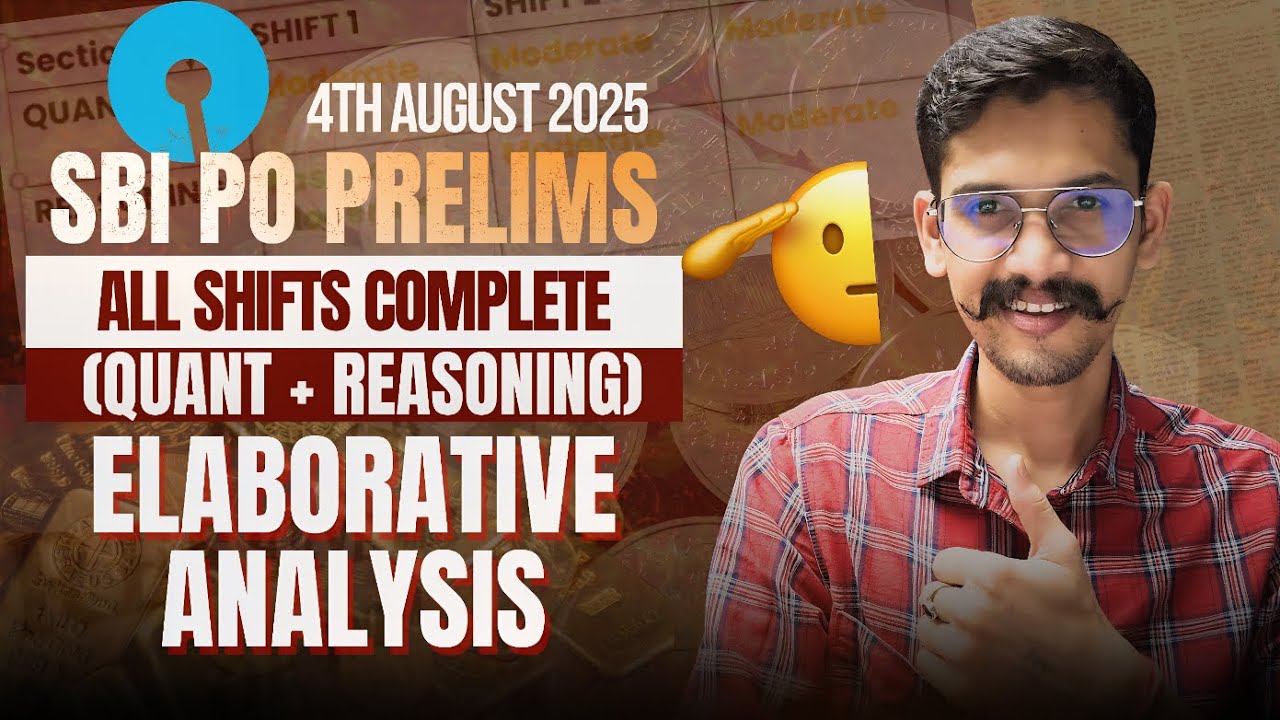 🔥SBI PO PRE 4 August 2025 All Shift Analysis | Yashraj Sir | Veteran