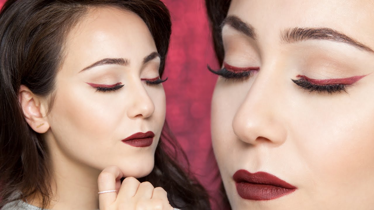 rote Lippen & roter Lidstrich | einfaches Augen Make Up | Tutorial | Hatice Schmidt