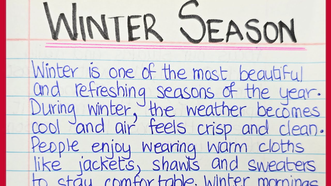 Winter season essay in English || Essay on winter season | Winter Season Speech