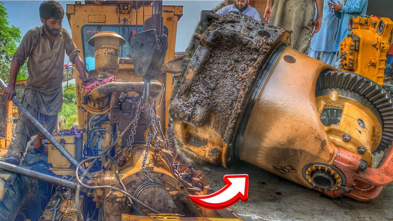 Repairing Process of Cat 140g Motor Grader  Broken Differential Gear | Differential Gear Repair