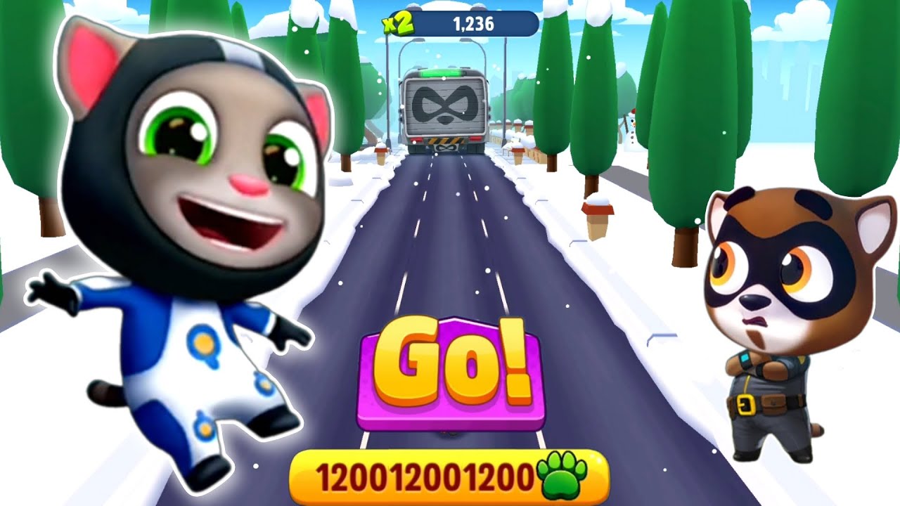 Talking Tom Gold Run Game - Randomly Unlock Astronaut Tom - Run In The Wild - Android