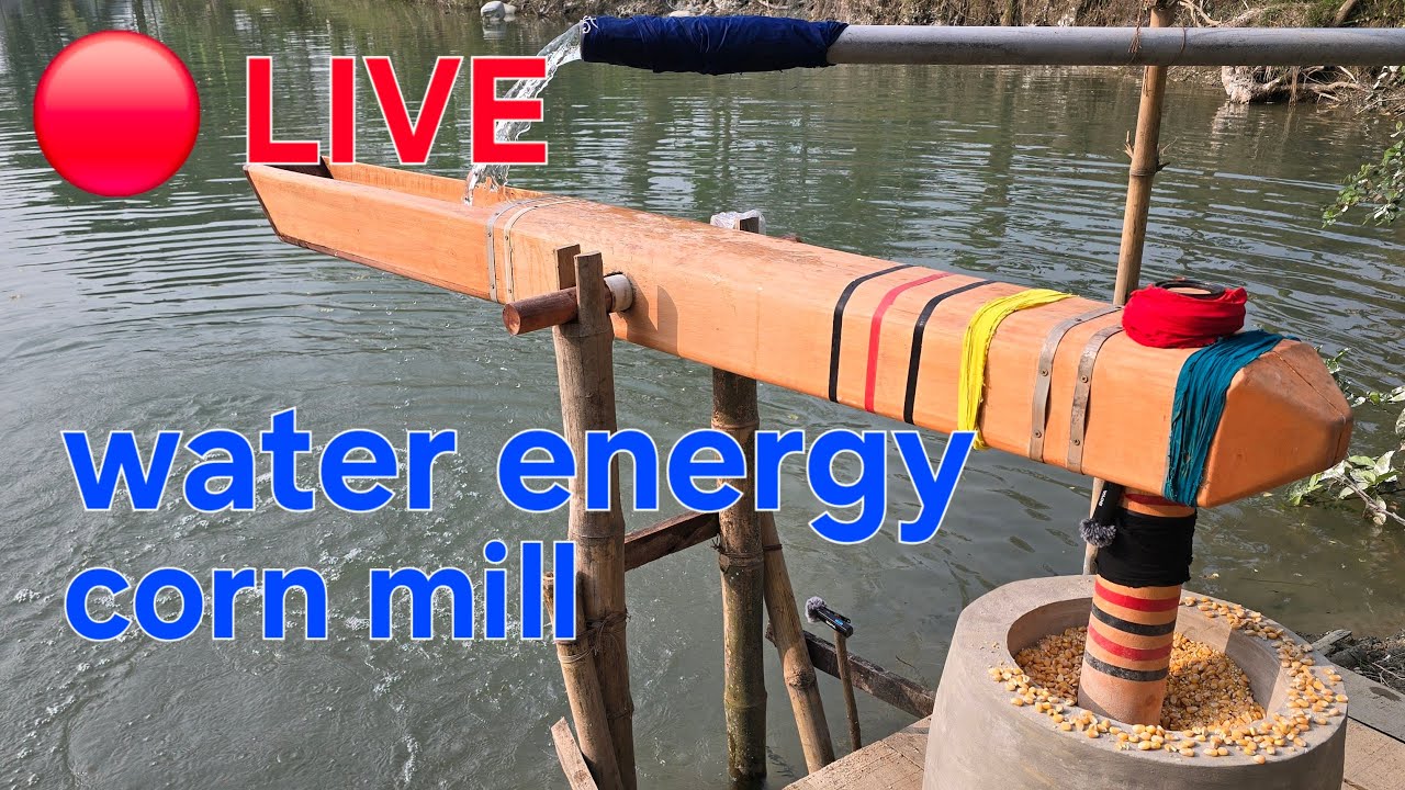 🔴 LIVE: Water-Powered Dheki Corn Grinding
