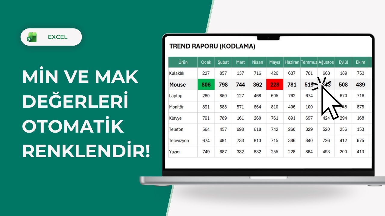 Excel’de Aynı Satırdaki En Küçük ve En Büyük Değerleri Renklendirme - 2 Farklı Yol | EXCEL 751