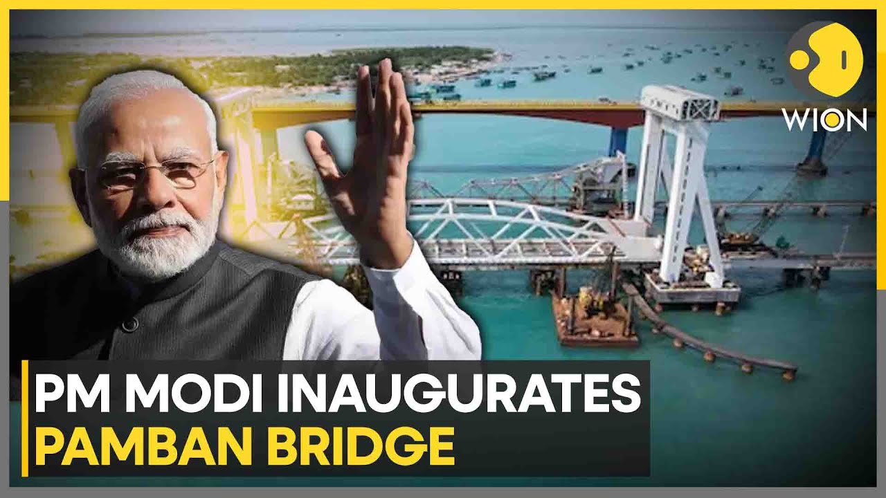 PM Modi Inaugurates Pamban Bridge - India's First Vertical Lift Sea Bridge In Tamil Nadu | WION