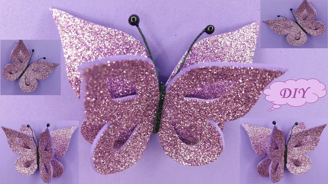 🦋 ОЧЕНЬ ПРОСТОЙ Способ Бабочки 🦋 из фоамирана 🦋 5 минут и БАБОЧКА ГОТОВА 🦋