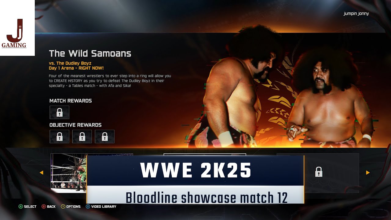 WWE 2K25 Showcase match 12 complete all objectives The wild samoans Vs The Dudley boyz table match