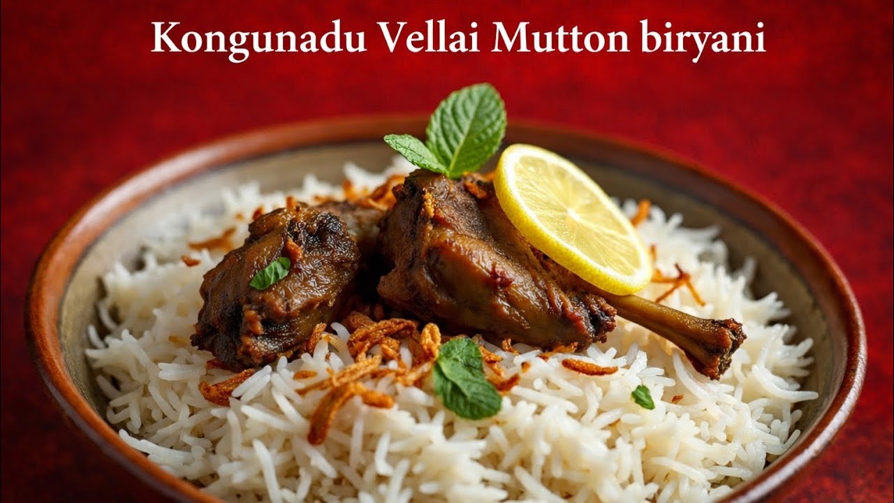 Kongunadu Vellai Mutton biryani | கொங்குநாடு வெள்ளை மட்டன் பிரியாணி