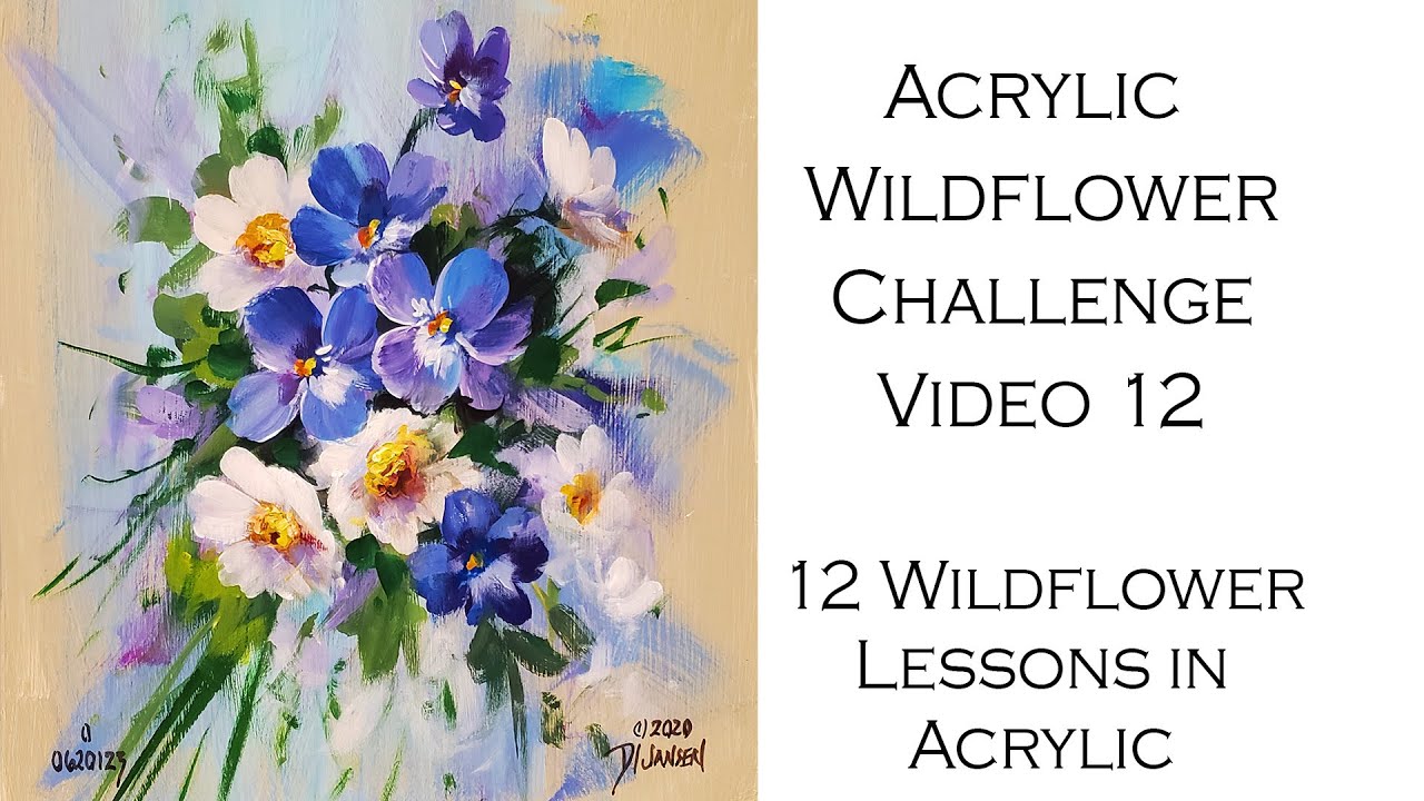 Week 12 Acrylic Wildflower Painting Challenge: Casual Violets