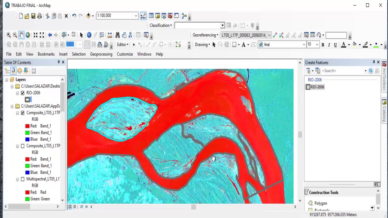 ArcGis_An&aacute;lisis Multitemporal de un ri&oacute;