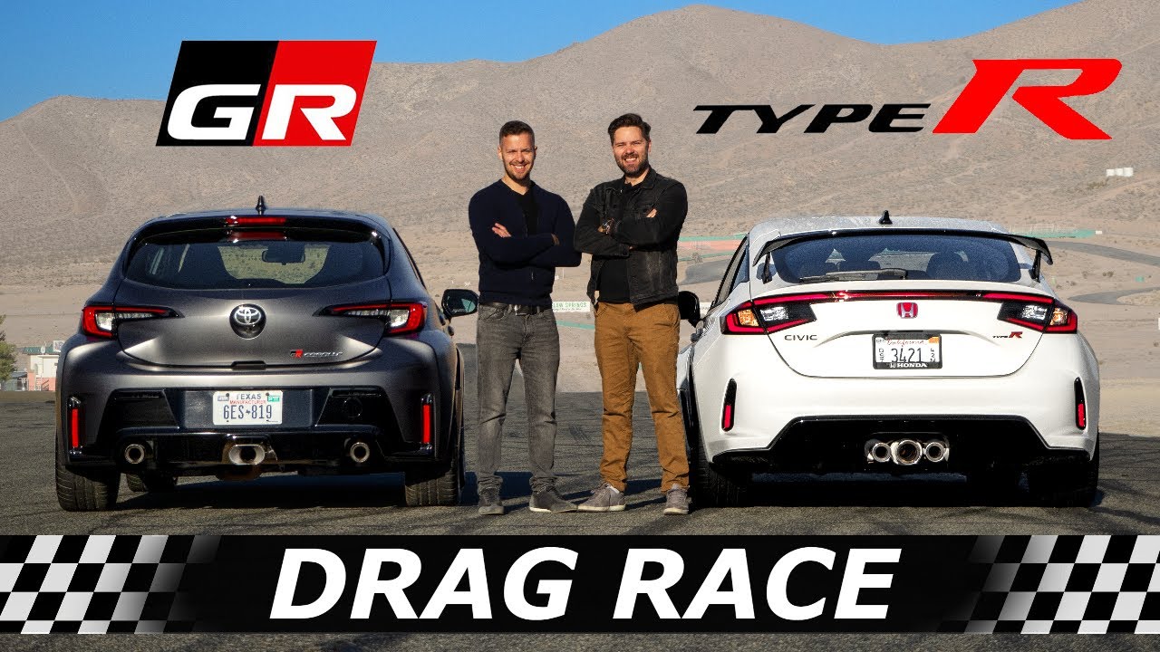Honda Civic Type R 2023 года против Toyota GR Corolla // ГОНКА DRAG & ROLL