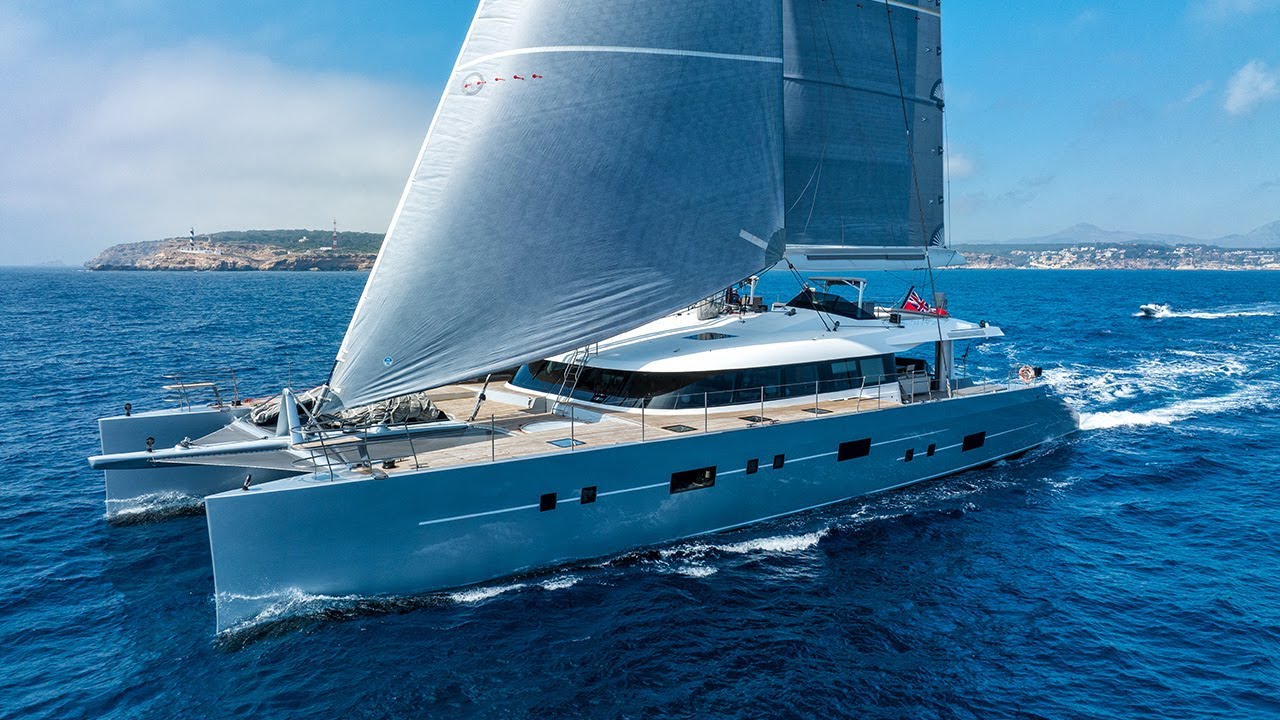 On board Mousetrap, the world's largest carbon fibre cruising Catamaran