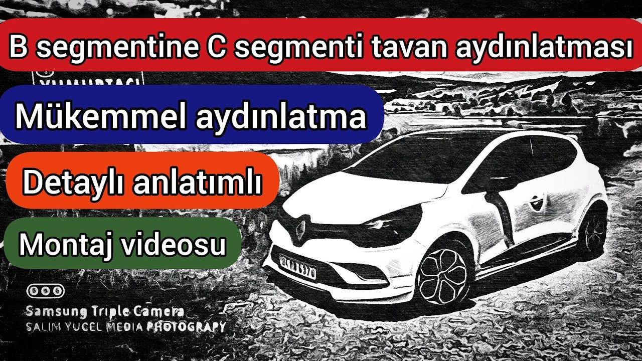 B segmentine C segmenti arka tavan aydınlatması. Montaj videosu (Clio 4)