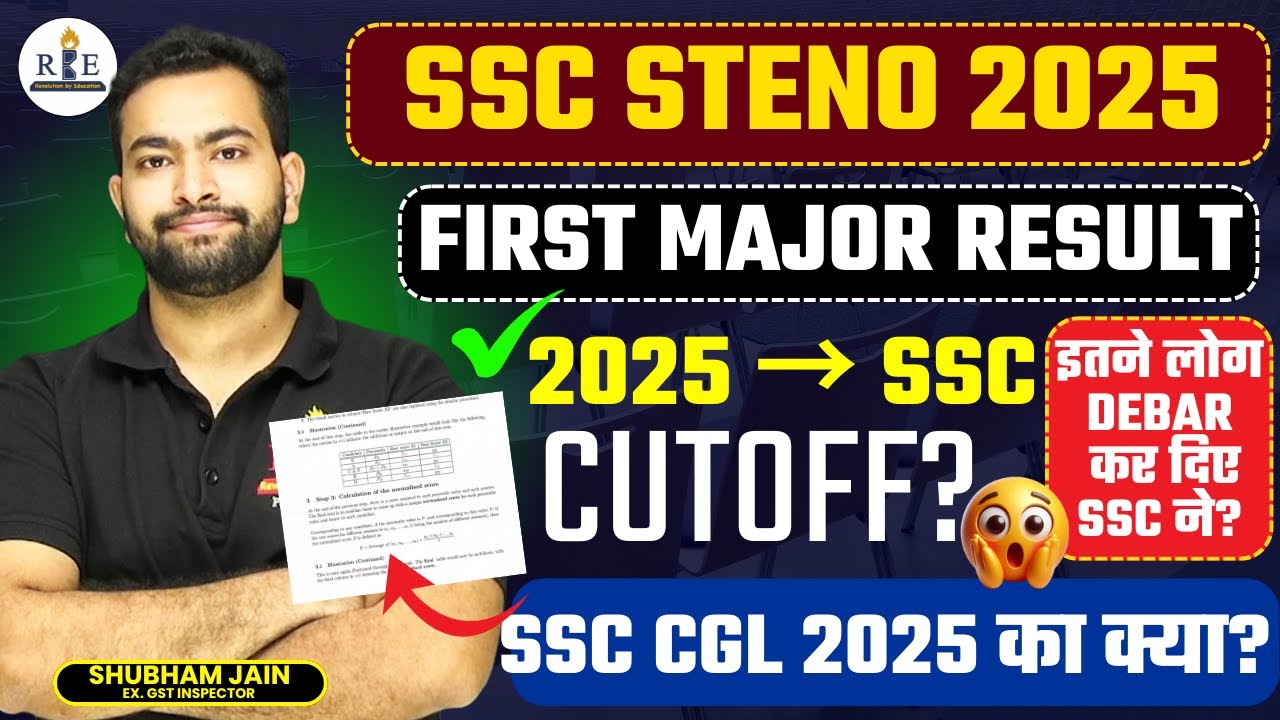 SSC Stenographer 2025 Tier-1 Result OUT | Grade C & D Cutoff | Full Analysis by Shubham Sir