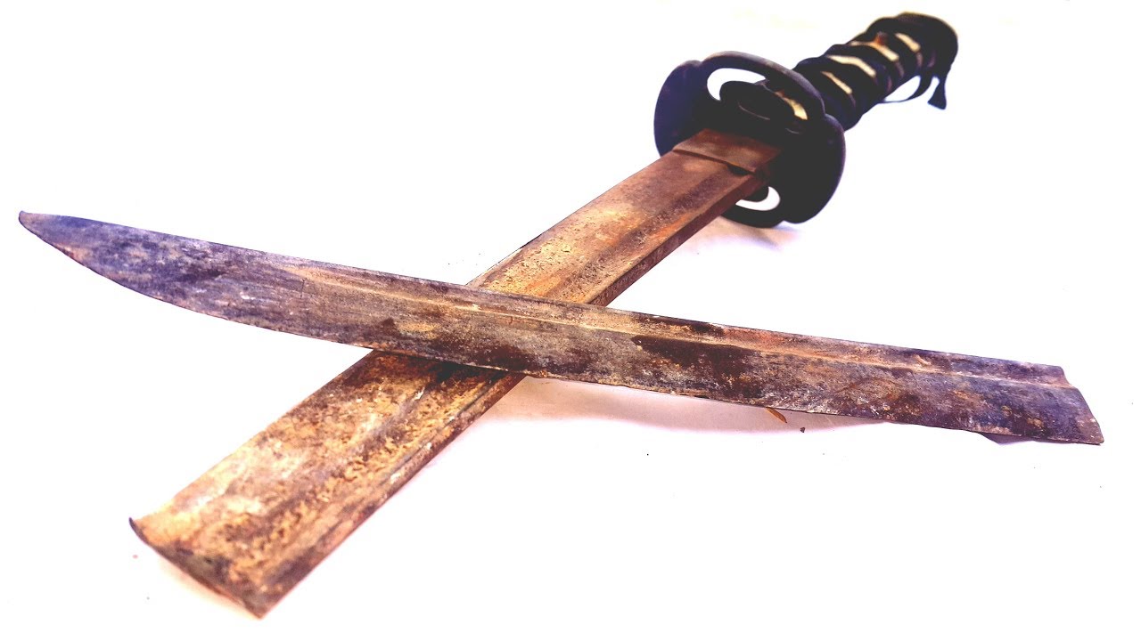 Restoration a broken sword - Restoration old rusty sword - Restore Japanese sword