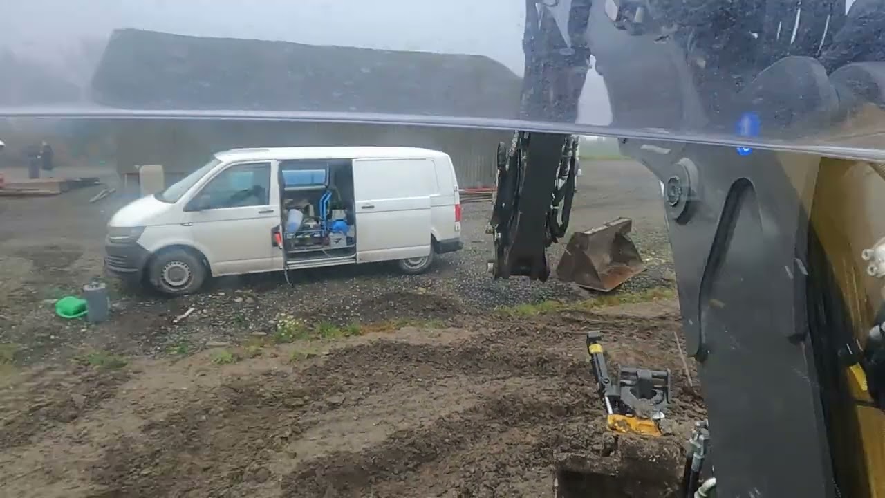 Filling a ditch  part 2 mecalac 6mcr engcon rotortilt