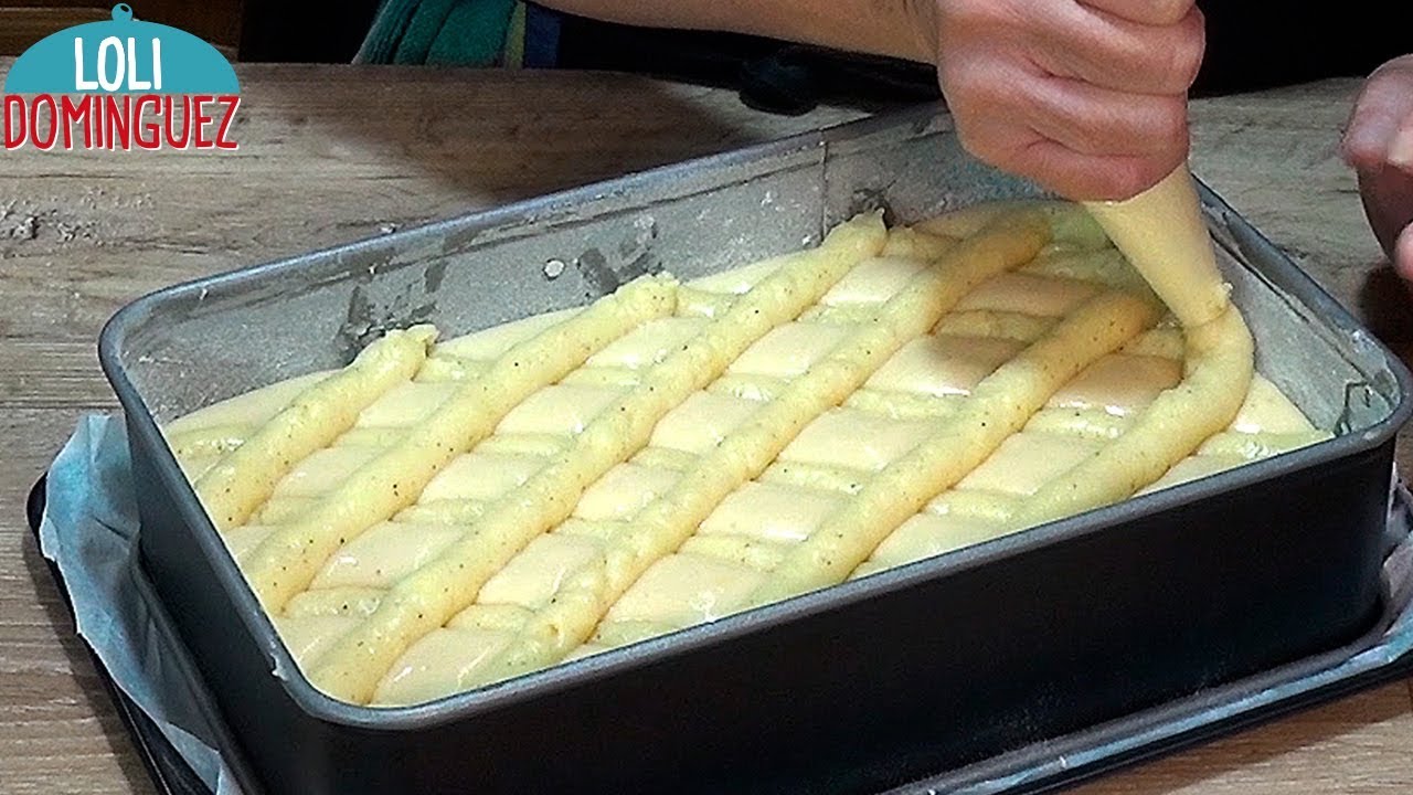 BIZCOCHO DE YOGUR CON CREMA PASTELERA. Loli Domínguez - Recetas paso a paso, tutorial.
