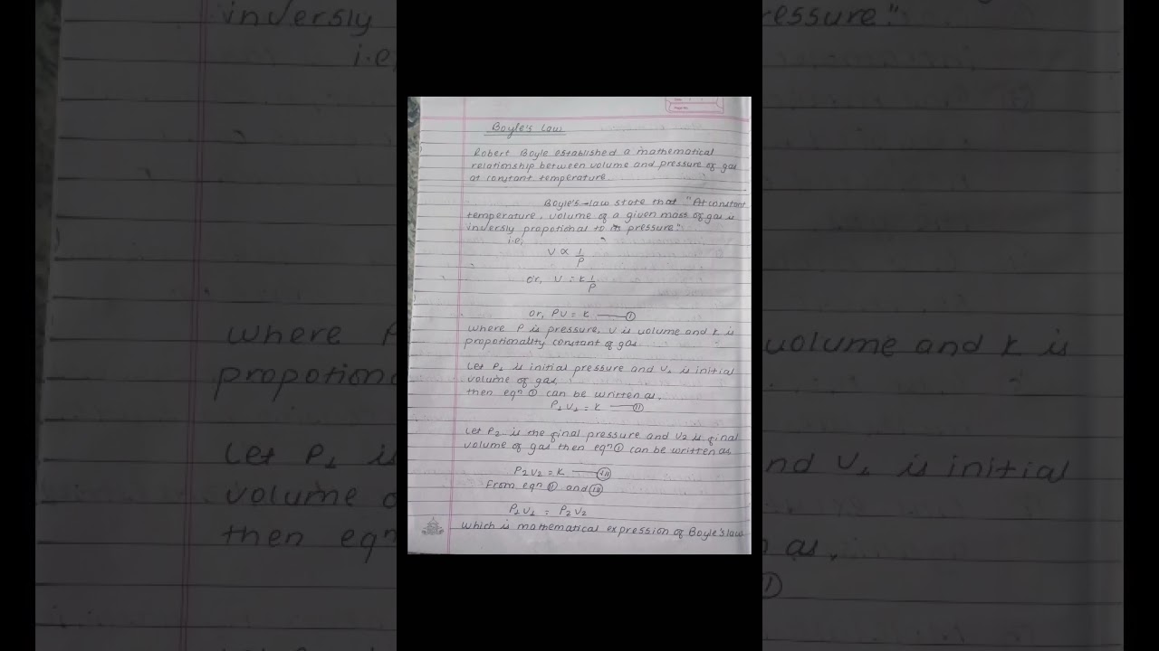 Boyel's law | Gaseous state| 