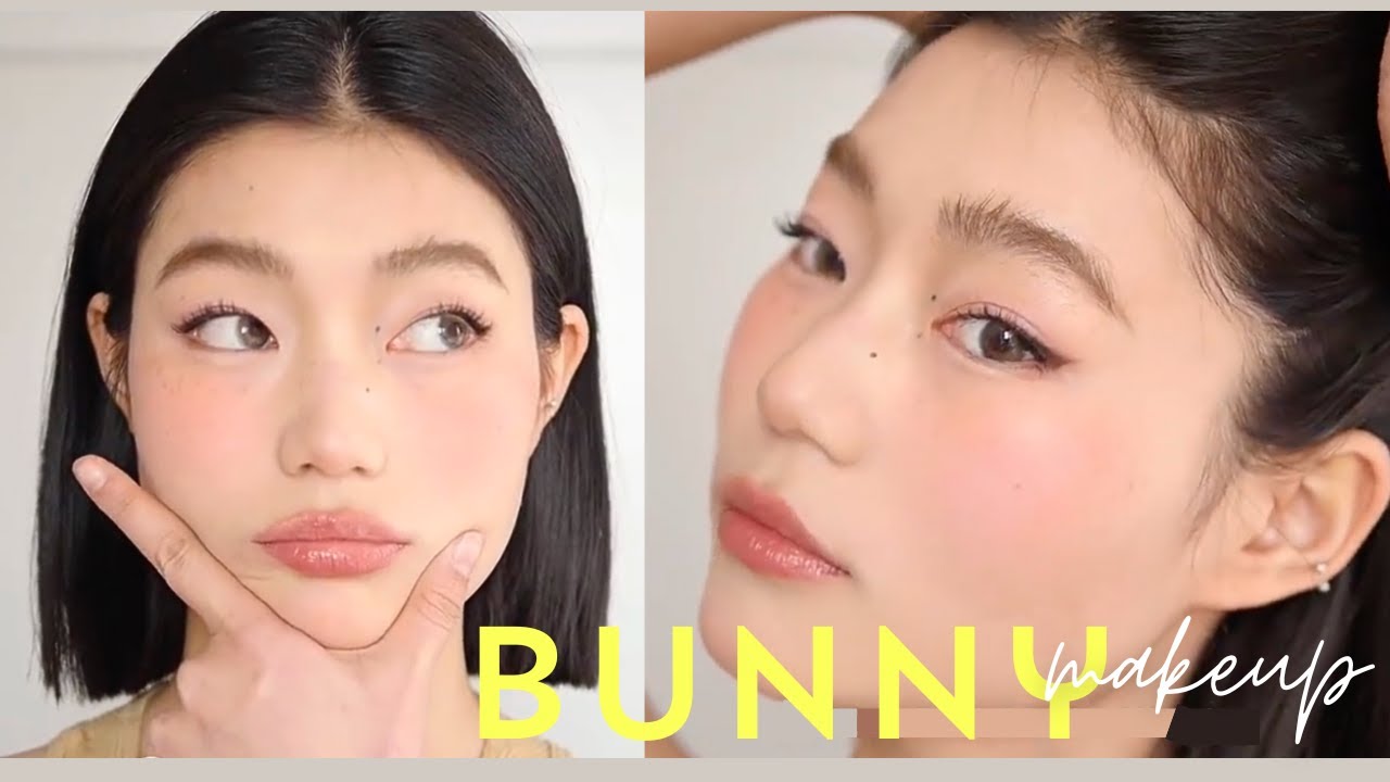 Sultry Bunny Makeup | Bunny Pretty Warm Pink Faux Freckles Easy Makeup Look by Bebedabe