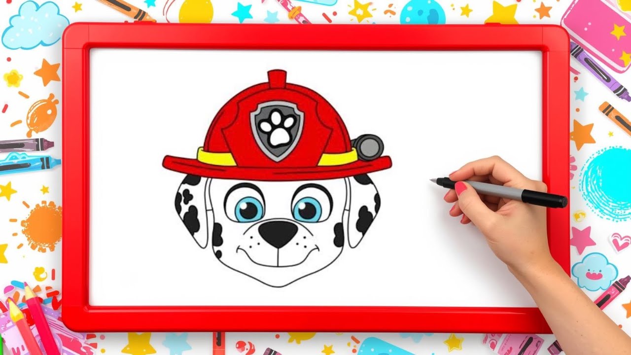 Hoe to draw Marshall / pawpatrol