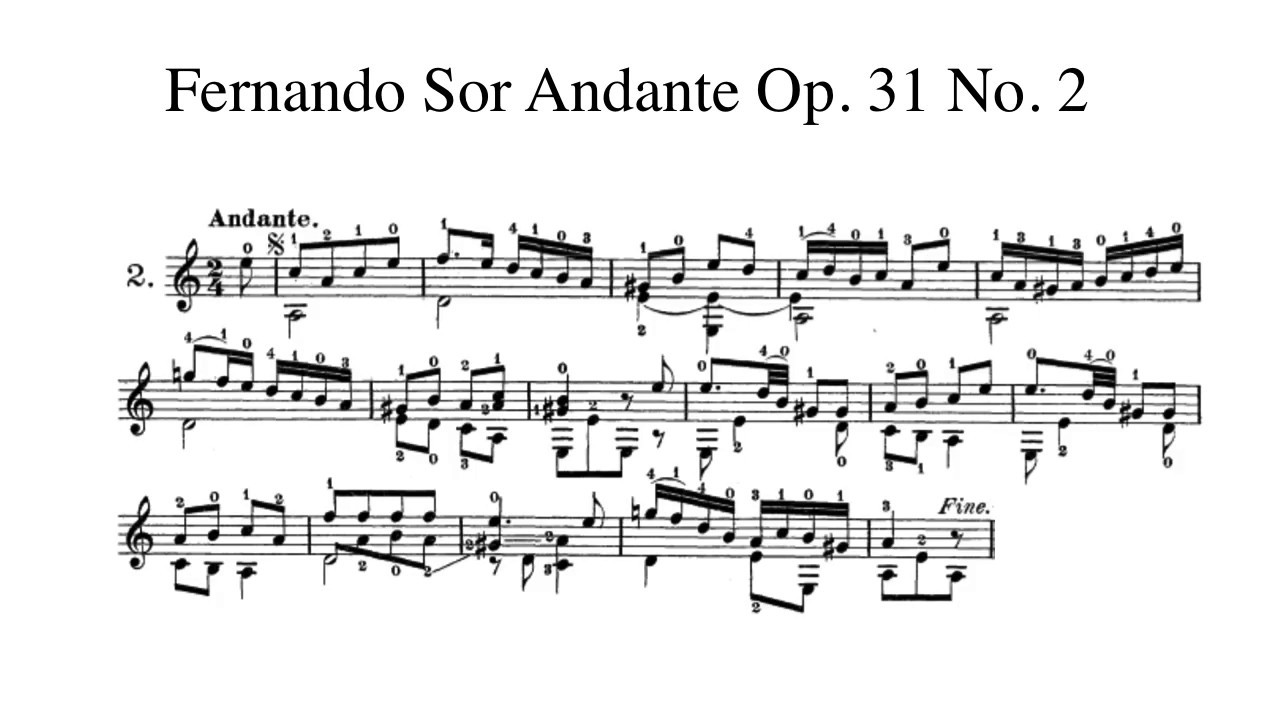Fernando Sor Andante in A minor Op. 31 No. 2 played by Kiankou