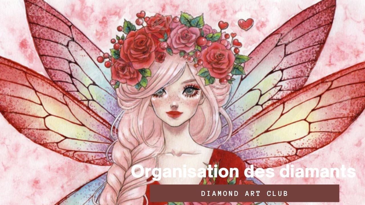 Organisation des diamants du diamond painting Valentine's Fairy de @diamondartclub