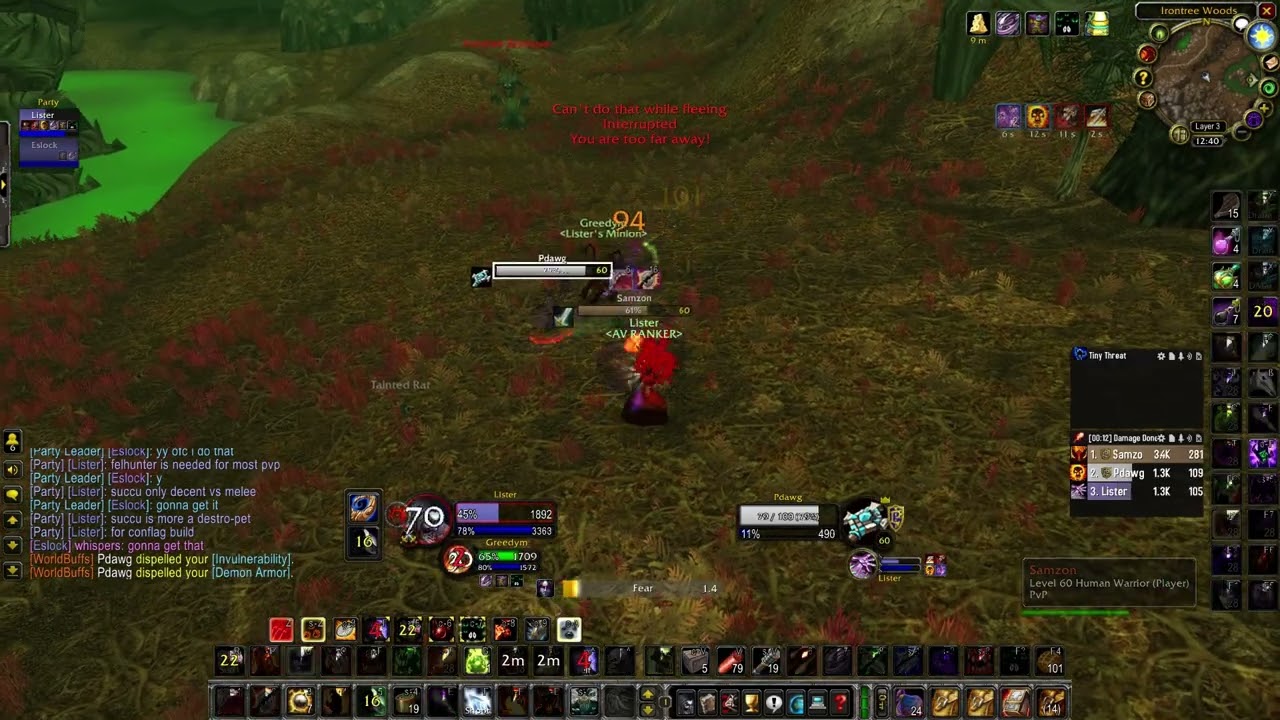 Soul Link PvP Warlock Classic Anniversary WoW 1v2 against Shadow Priest + Warrior