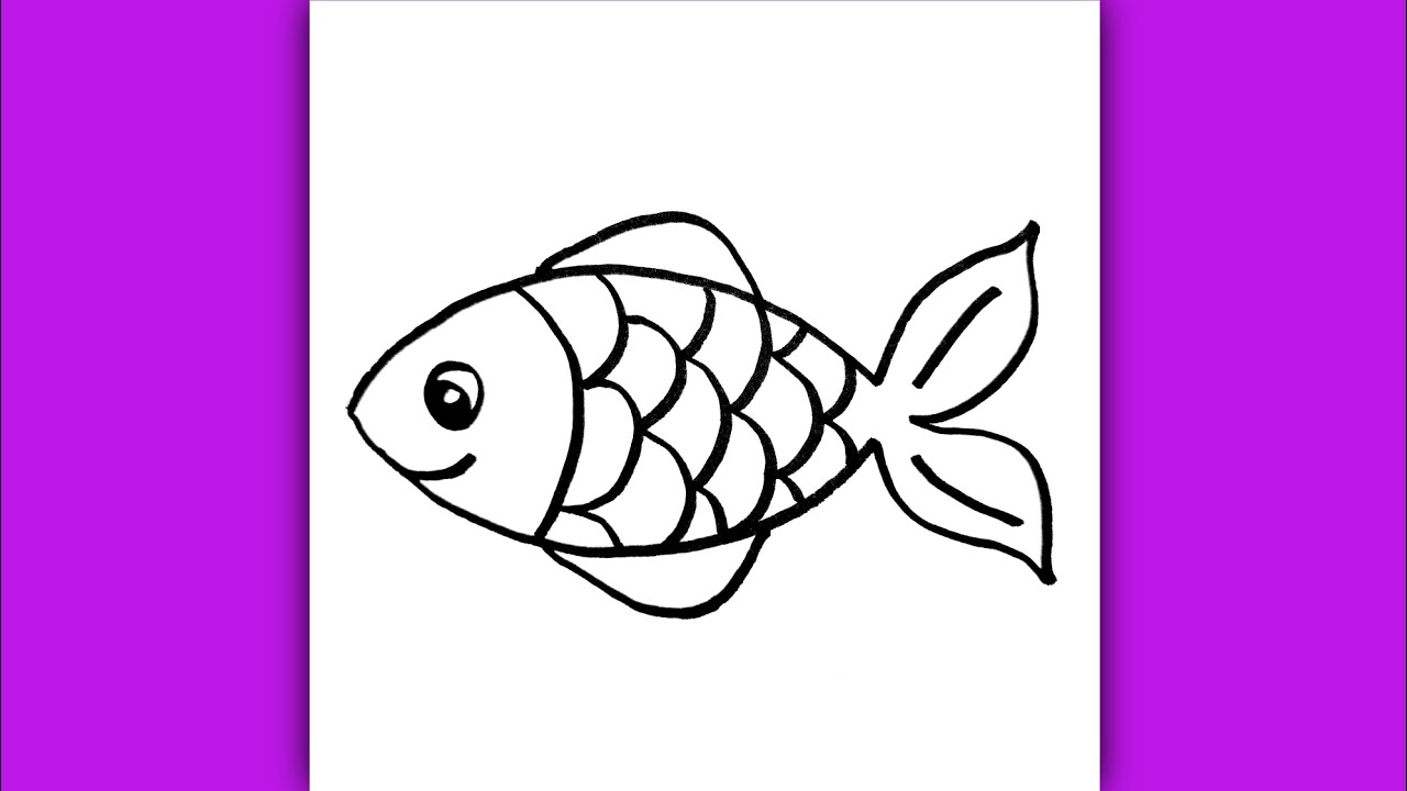 Super Easy Fish Drawing for Kids