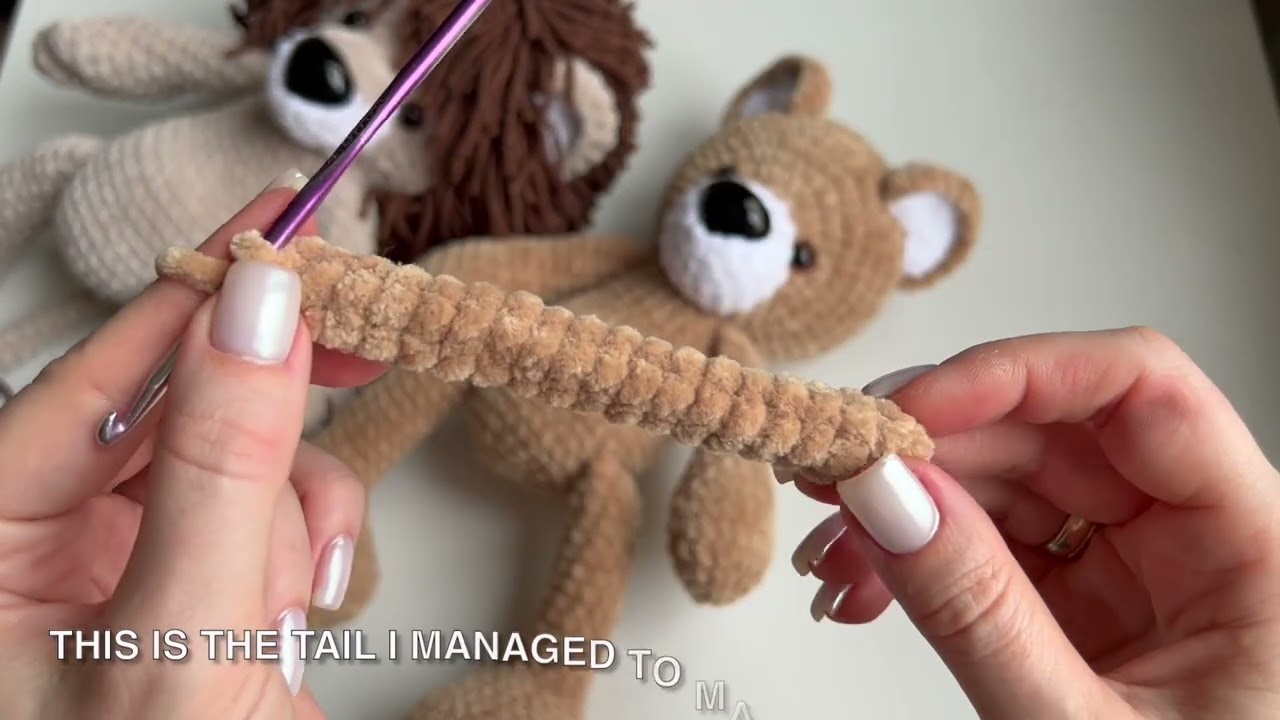 How to crochet a lion / FREE Video Tutorial and Pattern / Part 3 - Tail, Ears, Mane
