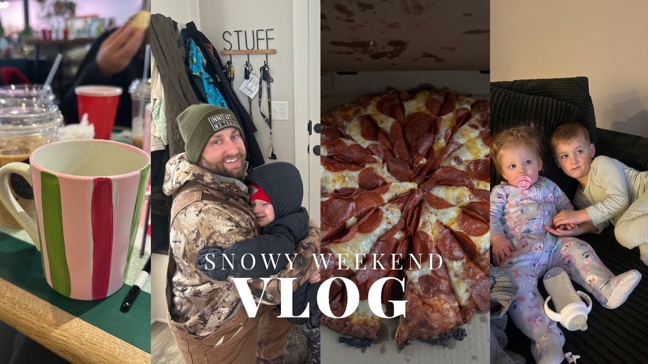 VLOG:date night in + workout sets + paint class + home decor + snow day activity bin!| calli gebken 