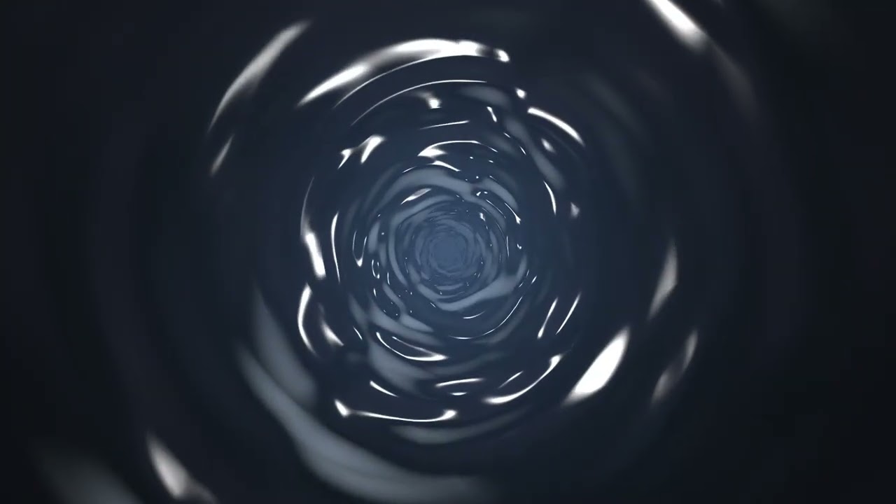 Instant Brain Calm: Black & Silver Fluid Infinite Loop Tunnel | 4K 30Min