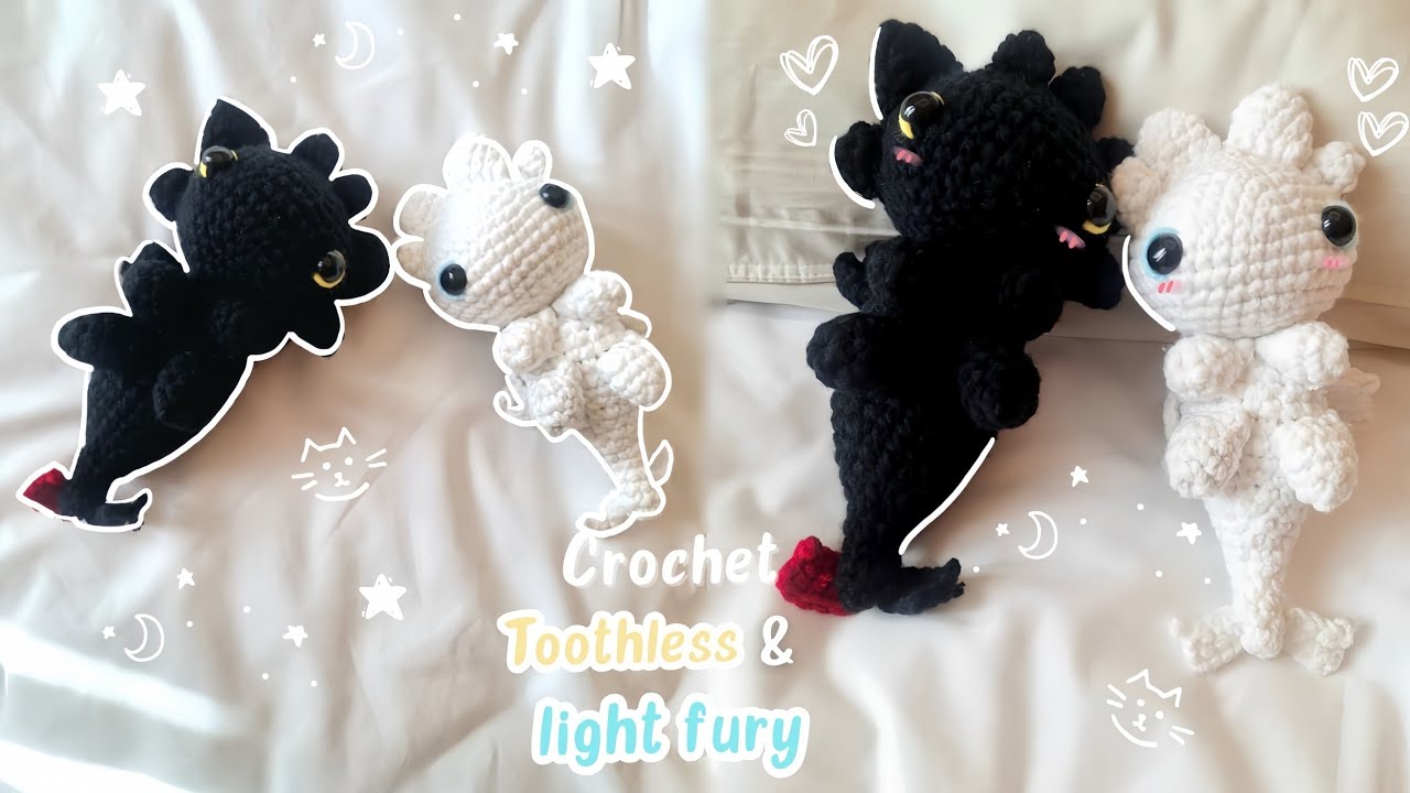 🖤Crochet toothless and light fury🖤 | step by step tutorial |