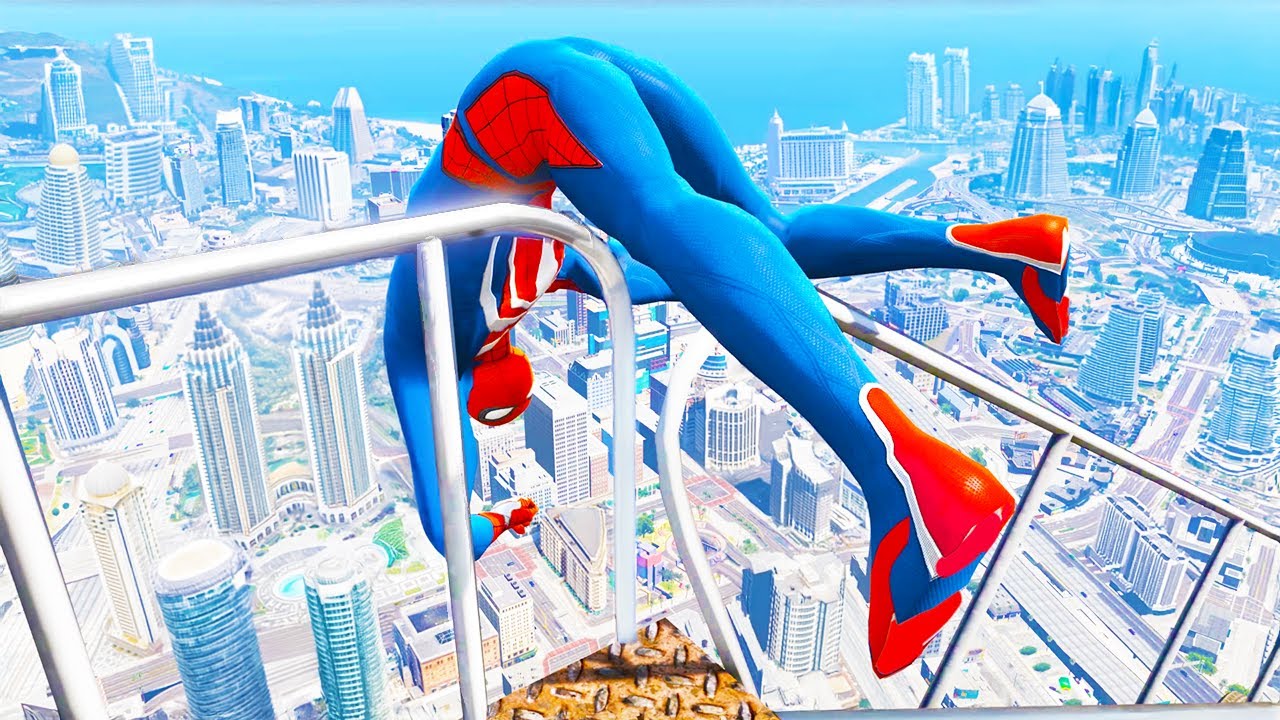 SPIDERMAN CRAZY JUMPS/FALLS #62 (GTA 5 Spider-Man Fails)