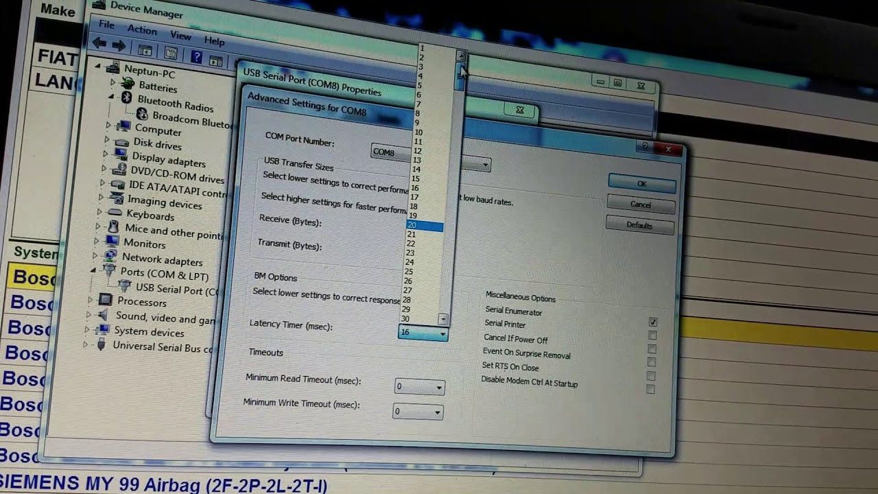 Serial Port Latency Too High FIX!!! Diagnostic Tool Alfa, Fiat, KKL, VAG