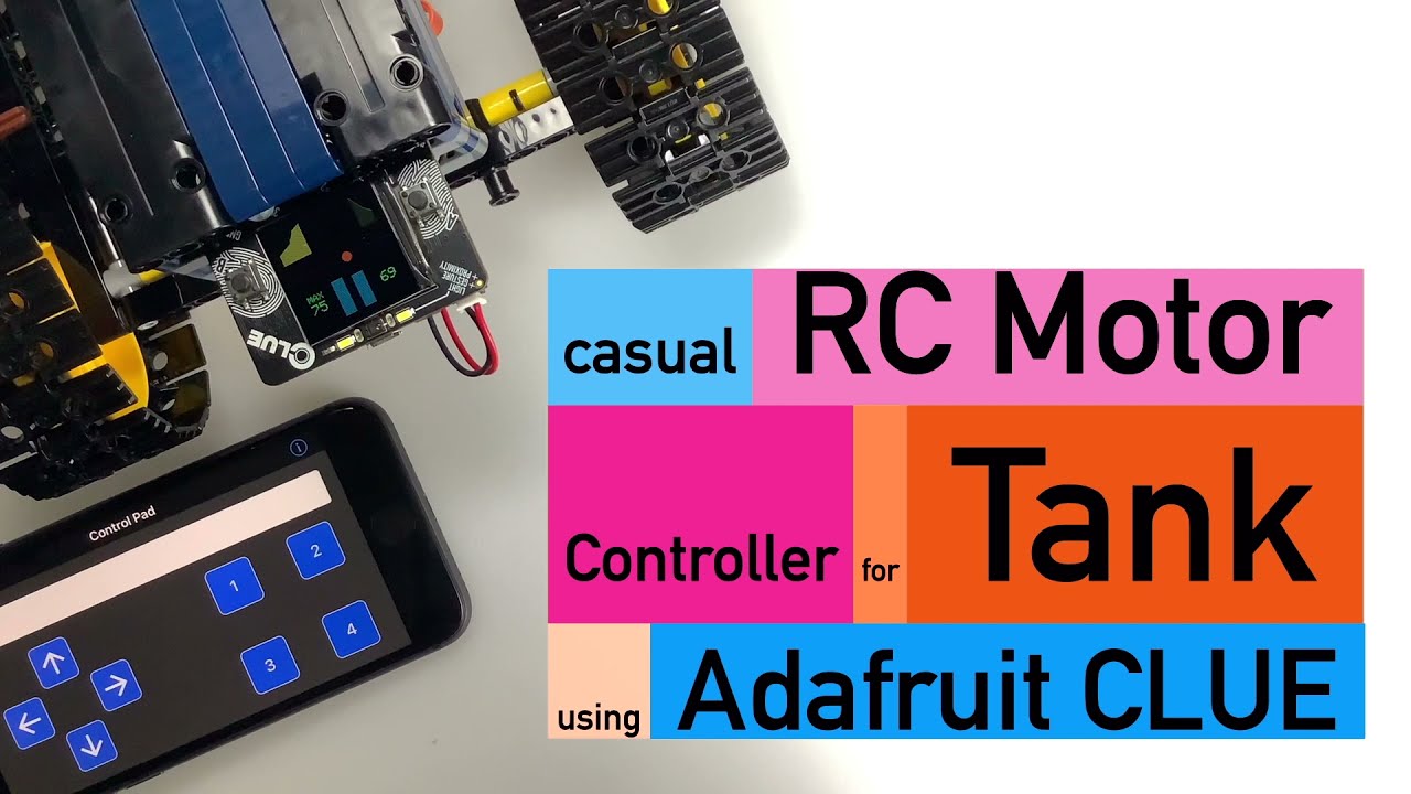 Casual RC Motor Controller for LEGO® Technic Tank - using Adafruit CLUE #arduino #clue #lego #rc