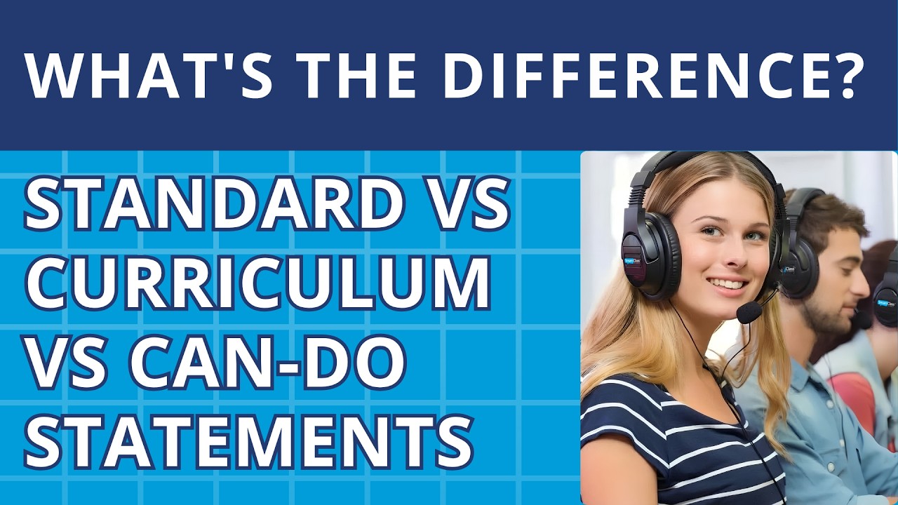 What is the difference between standard, curriculum, and can-do statement?