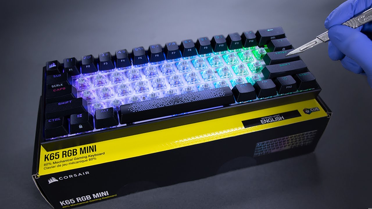 Corsair K65 RGB Mini Mechanical Gaming Keyboard Unboxing - ASMR