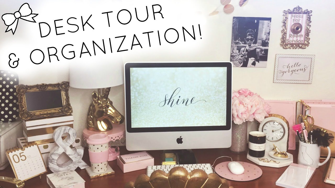 Desk Tour & Organization! ♡ 2016 ♡ HomeGoods, TJ Maxx, Marshalls, Kate Spade, Target, & Daiso