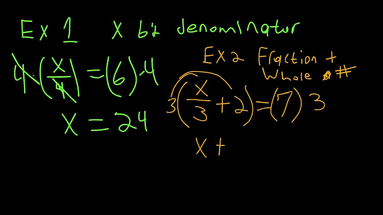 Solving Equations With Fractions Lesson 2.5