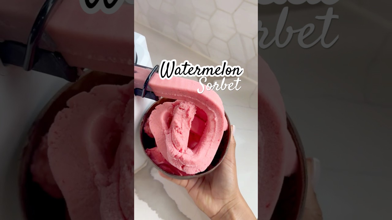 Healthy Summer Treat! 🍉 😋  #shorts #watermelon #sorbet #summertreats