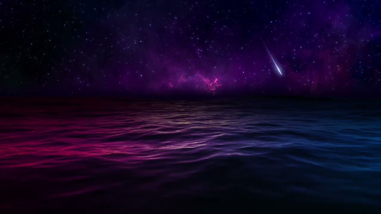 Ocean Waves in Cosmic Night 🌊 | Deep Sleep Ambient