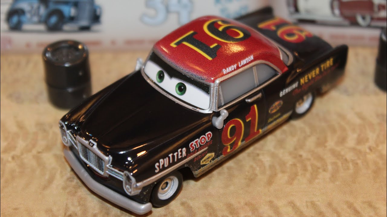 Mattel Disney Cars 3 Randy Lawson (Doc's Racing Days) Retro Piston Cup Sputter Stop