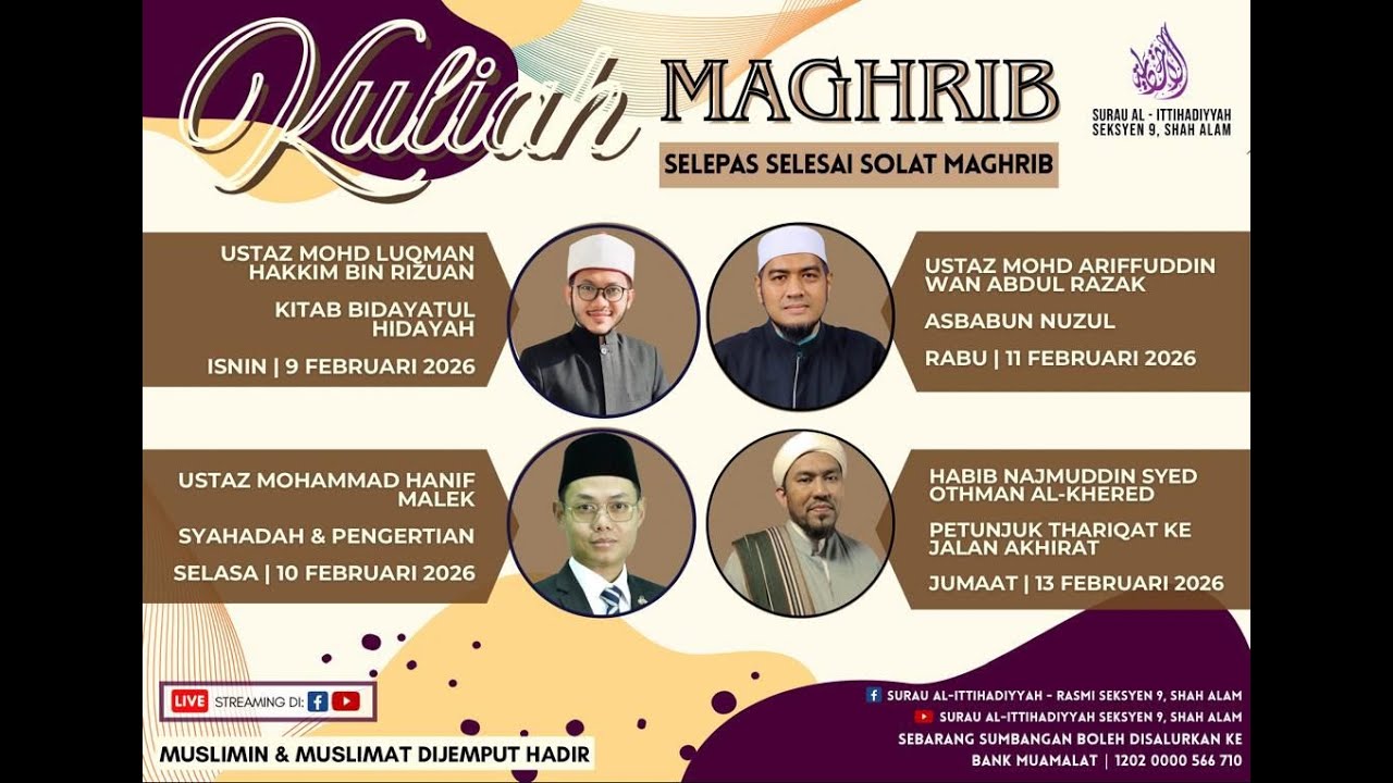 LiVe @alittihadiyyah KULIAH MAGHRIB | 10 FEBRUARI 2026  | 23 SYA'BAN 1447