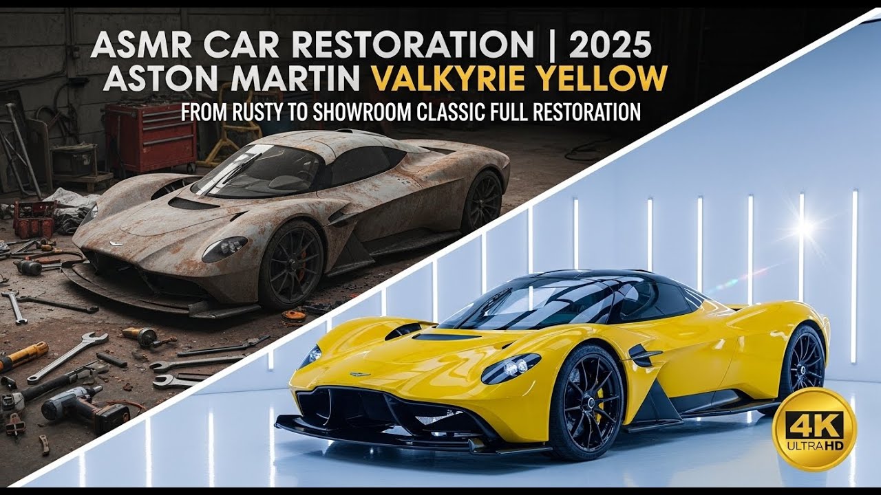 ASMR Car Restoration 2025Aston Martin Valkyrie Yellow From Rusty to Showroom Classic Full