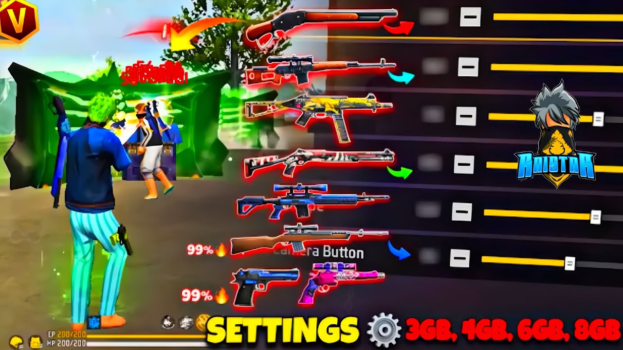 Free Fire Max Auto Headshot Trick 2025 Sensitivity ⚙️ 2gb, 3gb, 4gb Ram Headshot Sensitivity Setting